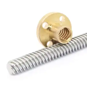 8mm T8 Stainless Steel Threaded Rod Lead Screw with T8 Nut for 3D Printer Machine Z Axis