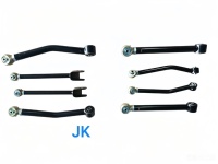 Kit de suspension 8 pièces avec bras de commande réglables robustes pour Jeep Wrangler TJ JK JL, compatible avec les modèles rehaussés de 2,5 à 4 pouces, tout-terrain 4x4