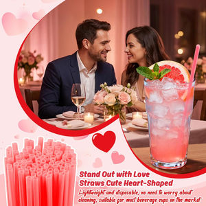 Disposable Plastic <strong>Straws</strong> Heart Shape <strong>Straw</strong> Pink <strong>for</strong> Party <strong>Drinks</strong> Plastic <strong>Straws</strong> <strong>for</strong> Occasions - Product Image 6