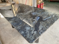 Table à manger rectangulaire en marbre haut de gamme pour appartement, pieds en acier inoxydable, 180 cm, table de restaurant, fabrication Foshan
