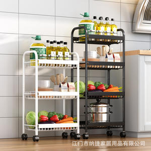 Carrito de almacenamiento de cocina Najie de 4 niveles con ruedas para almacenar verduras y aceite de cocina, fácil de limpiar, tipo vertical. - Product Image 5