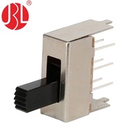 Interrupteur à glissière personnalisé SS-23E03 2P3T 3 positions vertical 20mm pour circuit imprimé traversant DC 30V 0.3A Contact plaqué argent Commande en gros