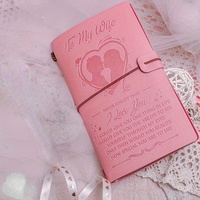 Journal d'écriture en similicuir romantique avec papier de haute qualité, reliure spirale, pour cadeaux de la Saint-Valentin, Noël, fête des mères