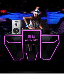 Support de <span class=keywords><strong>stand</strong></span> de façade de <span class=keywords><strong>DJ</strong></span> en acrylique avec table de bar mobile à lumière LED RVB pour les boîtes de nuit et les fêtes - Product Image 4