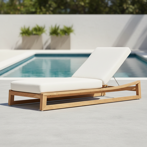 Tumbonas de Madera de Teca para Relajarse al Aire Libre en la Piscina de un Hotel de 5 Estrellas - Product Image 2
