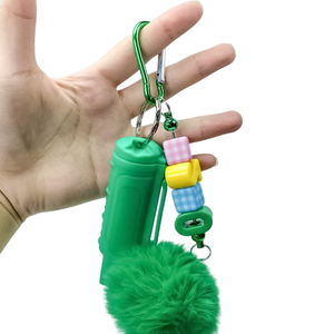 Tự Công Cụ Bảo Vệ Sabre An Toàn Báo Chí Di Động Nhỏ Gọn Keychain Mặt Dây Chuyền Với Pom Pom Cho Phụ Nữ Thời Trang <span class=keywords><strong>Keyring</strong></span> Món Quà Sáng Tạo - Product Image 2