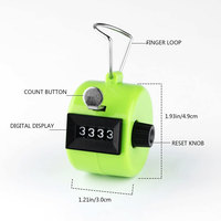 Compteur manuel numérique portable 4 chiffres pour la maison intelligente, compteur de paume mécanique, 8 couleurs assorties