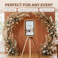 Photobooth en bois de chêne pour iPad 12,9 pouces avec support d'imprimante, coque de photobooth vintage DSLR pour fêtes et événements avec flight case