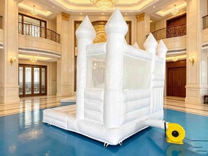 Castillo Inflable Comercial de PVC de Alta Calidad para Niños, Casa de Brinco Blanca con Toboganes Dobles, 16.5x16.5x11.5 pies, Capacidad de 500 kg - Product Image 6