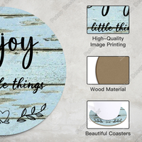 Ensemble de dessous de verre en bois inspirant tapis de table de motivation avec citations positives pour la décoration intérieure