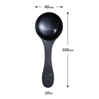 Cuillères à condiments personnalisées en acier inoxydable 430 avec logo ISO noir 10ML cuillère à mesurer cuillère à mesurer en métal