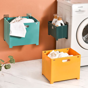 DLL56 Large Capacity Plastic Collapsible Laundry Hamper Basket Household Laundry Basket