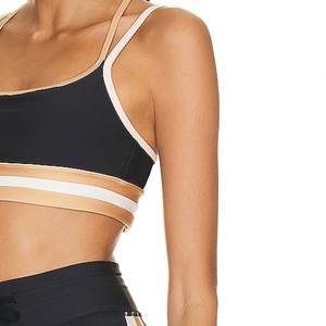 Contrast Color Yoga Tops Ladies Activewear Yoga Bra Women Hollow Back Exercise Wear Black and <b>White</b> Yoga <b>Set</b> for TraIning - Product Image 6