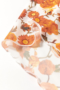 Shewin all'ingrosso abiti Boutique Chic 2025 <span class=keywords><strong>arancione</strong></span> manica lunga collo Mock floreale stampato da donna top e camicette - Product Image 6