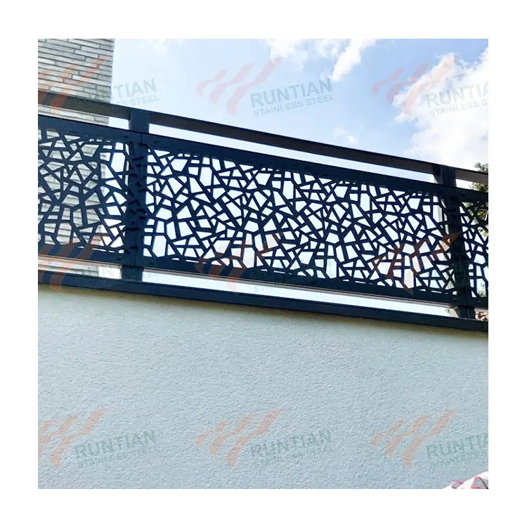 Modern italian antique outdoor stair corten steel aluminum laser cut screen railing