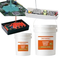 Composé d'encapsulation en silicone noir/blanc 1:1 à faible viscosité et haute conductivité thermique, colle de scellement à durcissement à l'air ambiant pour