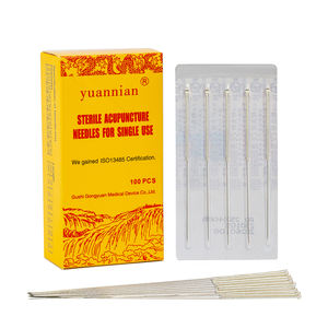 เข็มฝังเข็มด้ามจับสเตนเลสปลอดเชื้อ,เข็มฝังเข็มแบบมืออาชีพสำหรับฝังเข็ม100ชิ้น - Product Image 4