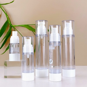 Flacon pulvérisateur sans air transparent blanc rond AS pour cosmétiques, 15 ml, 30 ml, 50 ml, 80 ml, 100 ml, 120 ml, 150 ml - Product Image 1