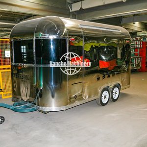Stainless Steel Mobile Fast Food <b>Truck</b> with Sunshade <b>Refrigerator</b> Air Conditioner Camping Trailer for Snack Food-Rust Resistant - Product Image 5