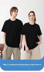 Camisetas Resistentes de 300g, Fibra <span class=keywords><strong>DuPont</strong></span> Solona 7A, Antibacterianas, Cuello Redondo, Manga Corta, Lisas, para Hombre, Unisex, Tallas S-5XL - Product Image 2