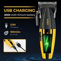 Tondeuse à cheveux professionnelle VGR V-285 S3 DLC Blade Vector Motor 9000RPM, sèche-cheveux pour stylistes et barbiers