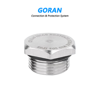 Bouchons hexagonaux en acier inoxydable Goran à filetage métrique, étanches IP68, haute tension, pour câbles, 1/2 pouce, capuchons de protection pour trous