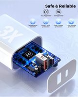 Adaptateur secteur USB C+A 20W QC3.0 Chargeur mural rapide pour iPhone 17 Air/17 Pro/17 Pro Max/16/16 Pro/15/15 Pro/Pro Max