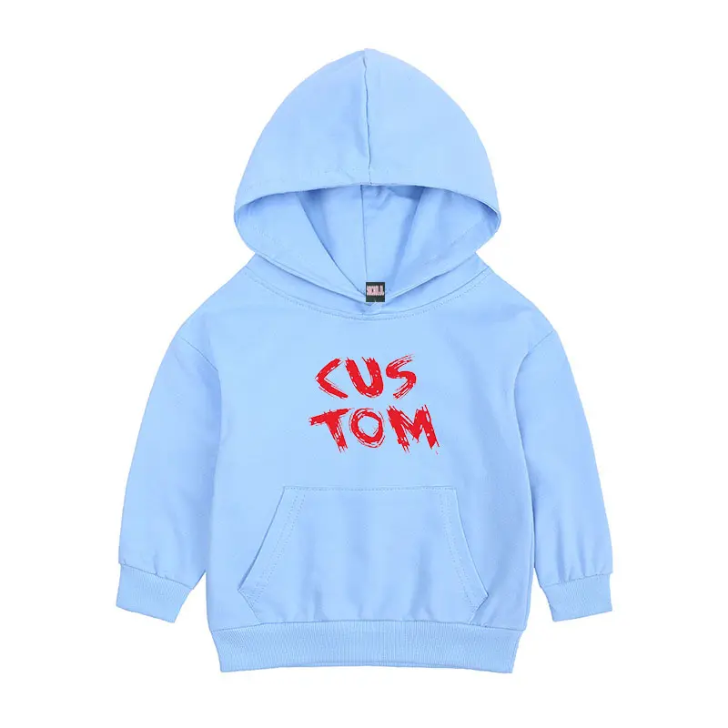 Profesyonel üretim rahat çocuklar Hoodies uzun kollu boş Hoodies tişörtü Logo