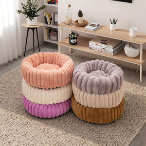 Großhandel Bester Preis Benutzer definiertes Logo Luxus Runde Weiche Haustier Lieferant Donut Plüsch Katze Hunde bett - Product Image 1