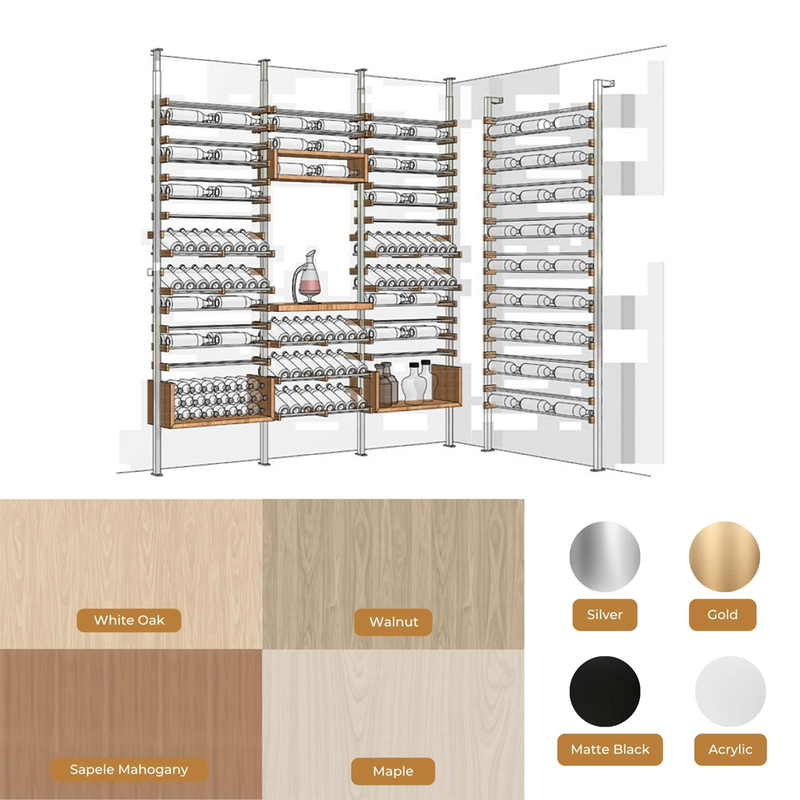 Commercial Metal Modular Wine Rack System