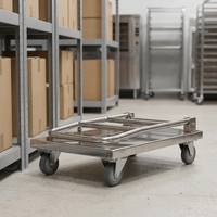 Chariot à main multifonctionnel en acier inoxydable 201 304 pour la restauration, chariot pliable pour la cuisine, chariot de livraison pour restaurant, chariot de service