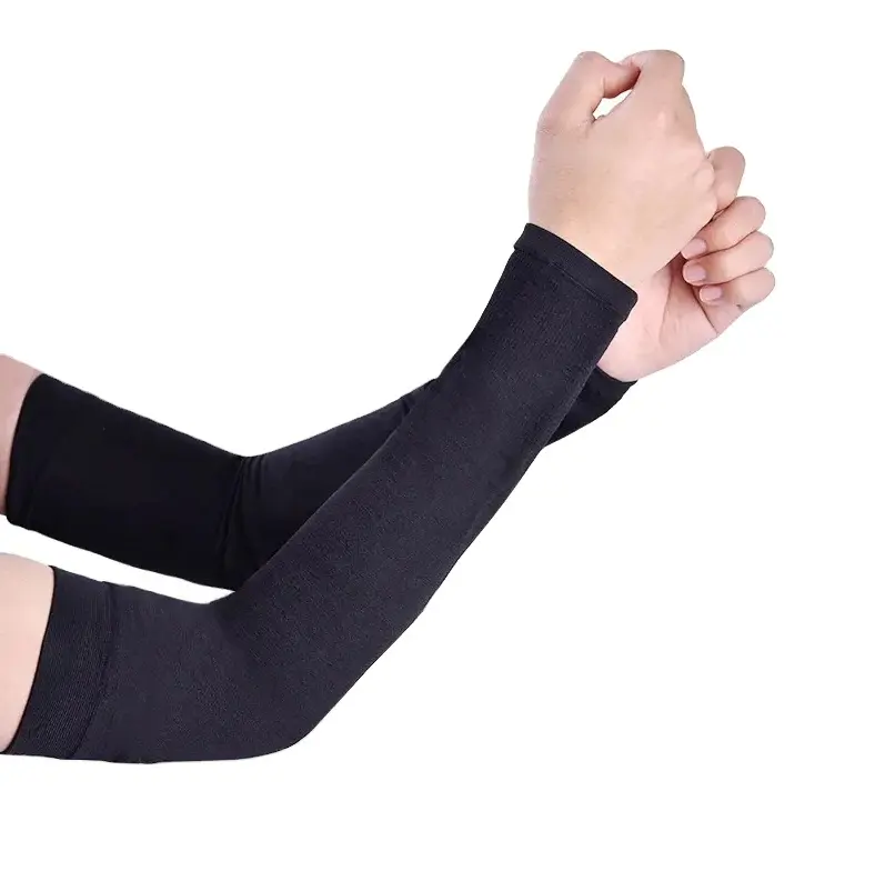 Slimming Plain Upf 50+ Ice Silk Fabric Over Sleeve Sports Cycling Fishing Sun Protection Solid Arm Sleeve