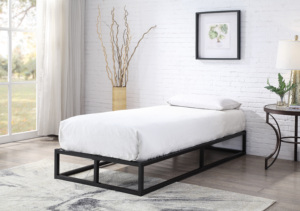 Modern <strong>Low</strong> Profile Wrought Iron <strong>Bed</strong> Base Metal Platform <strong>Bed</strong> <strong>Frame</strong> for Hotel Bedroom - Product Image 4