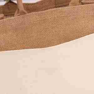 Sacs fourre-tout personnalisés en toile de jute avec poignées - Blanc et jute vierges, résistants à l'eau, idéaux pour le shopping ou comme cadeau pour demoiselle d'honneur - Product Image 3