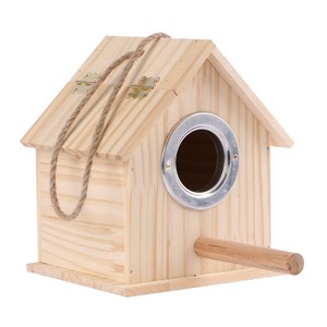 Nichoir en bois pour oiseaux, petite taille 15,5x12,5x12 cm, pour l'élevage et la ponte des perroquets - Product Image 3