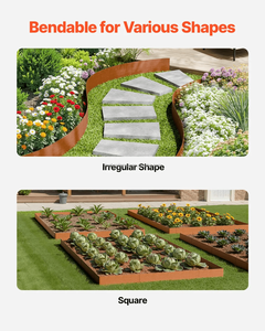 Borde de Jardín de Acero Resistente a la Intemperie, Estética de Óxido Natural, Borde Flexible para Jardín y Parque - Product Image 5