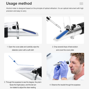 Rượu Khối Lượng Phần Trăm Đo Lường Với Tự Động Bù Nhiệt (ATC) 0-80% Rượu Khúc Xạ - Product Image 5