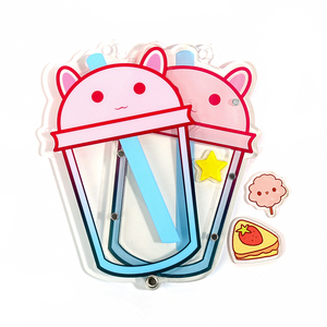 Vograce Double Sided Printed Logo Blanks Clear Anime Openable Acrylic Keychain Shaker Charm