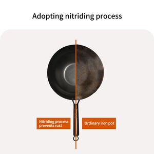 Чугунная плоская сковорода-вок с текстурой рыбьей чешуи, нитрированная, антикоррозийная, без покрытия, хит продаж, настраиваемая, для кухни и приготовления пищи - Product Image 3