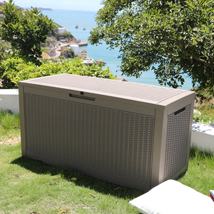 Boîte de <span class=keywords><strong>rangement</strong></span> en <span class=keywords><strong>osier</strong></span> pour terrasse en rotin Coussin pour terrasse en plastique d'extérieur Boîte étanche - Product Image 3