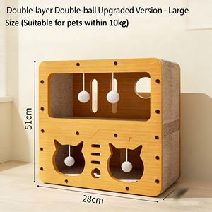 Rascador para Gatos Multicapa, Resistente a Mordeduras, Transpirable, con Diseño de Cara de Gato, 45x51x27 cm, Mueble de Madera para Gatos Medianos - Product Image 3