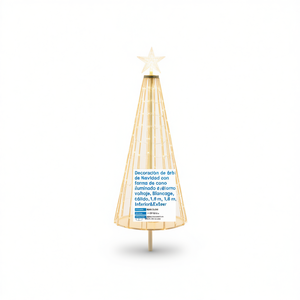 Decoración de Árbol de Navidad en Forma de Cono, 1.8M, Luz Blanca Cálida, Interior/Exterior - Product Image 1