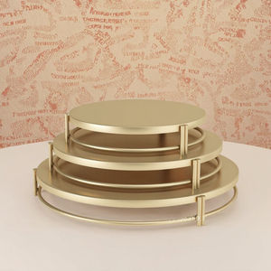 ถาดวางเค้กและผลไม้/ขนมหวาน ถาดติ่มซำ ดีไซน์สร้างสรรค์ สีทอง ชั้นเดียว วัสดุโลหะ เป็นมิตรต่อสิ่งแวดล้อม สไตล์ยุโรป - Product Image 3