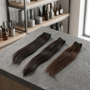 Remy Indian Straight Virgin Human Hair Extensions 8-36 Inch Weft Bundle 28-30 Inches <b>Stretched</b> Length Loose Wave Natural Wave - Product Image 3