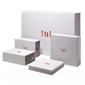 Customizable size multi-functional high-end jewelry gift package pull-out Kraft paper color box