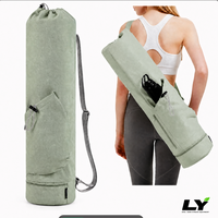 Sac de transport pour tapis de yoga avec sangle et poches, sac de transport pour tapis de yoga résistant à l'eau pour la salle de sport, les voyages et le studio de yoga