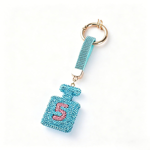 QYS Zinc Alloy Coin Holder Keychain Rhinestone Bottle Shape <b>Bag</b> Charm Metal <b>Key</b> <b>Ring</b> Women's Gift - Product Image 4