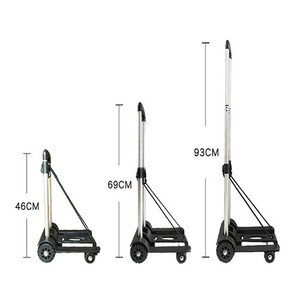Outil de transport de supermarché d'aéroport de vente chaude quatre roues mini chariot à main pliable pliant avec la poignée en aluminium - Product Image 5