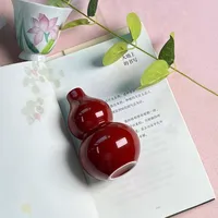 Ornements en céramique DIY modernes et contemporains, Vase de table Feng Shui en forme de gourde chinoise, fait main, cuite à haute température, ISO