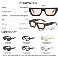 Nouvelle Arrivée Lunettes de Soleil Rétro Carrées en Acétate Épaissi, Verres UV400, Monture Fine, Style Personnalisé, Tendance Transfrontalière